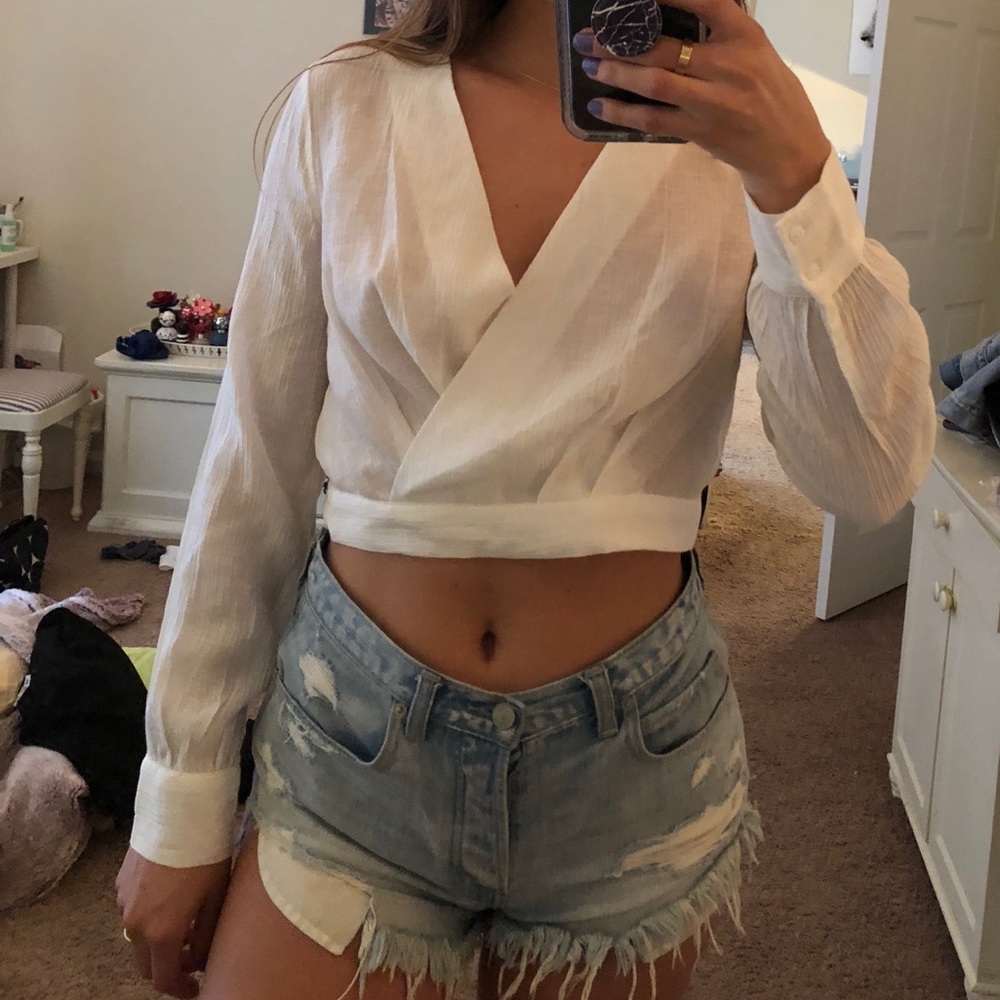 Silence + Noise V-Neck Wrap Top